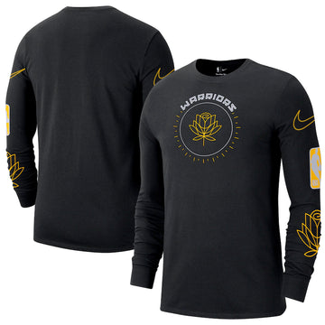 Chemise longue à fleurs noires Golden State Warriors
