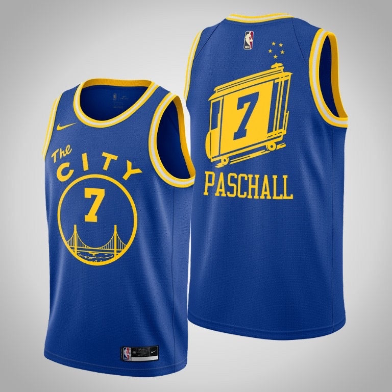 Maillot paschall bleu 7 des Golden State Warriors