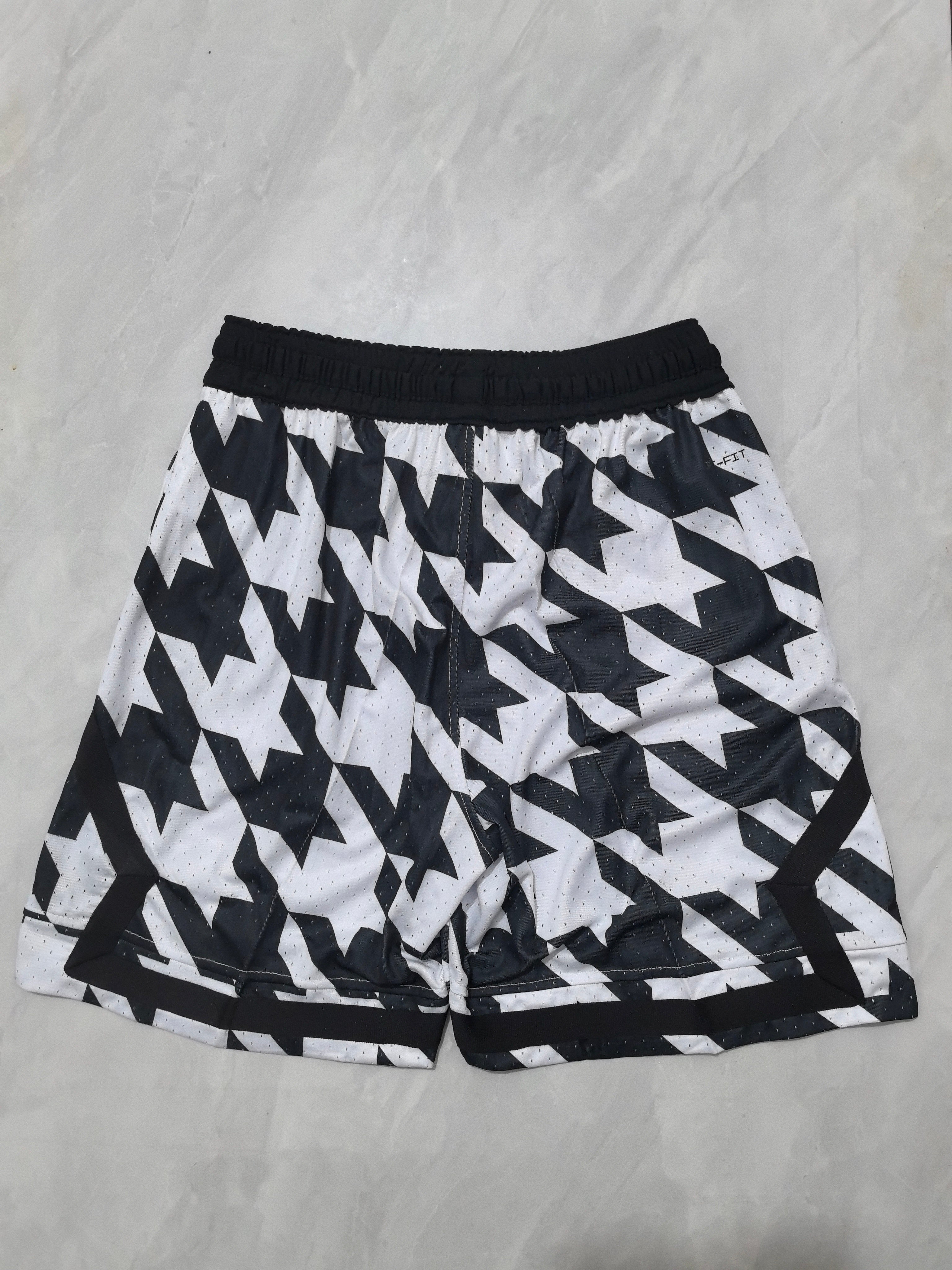 Jordan B-3 houndstooth white basketball shorts