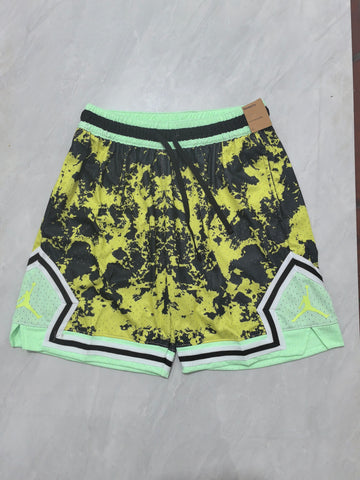 Jordan B-33 tie-dye black fluorescent green basketball shorts