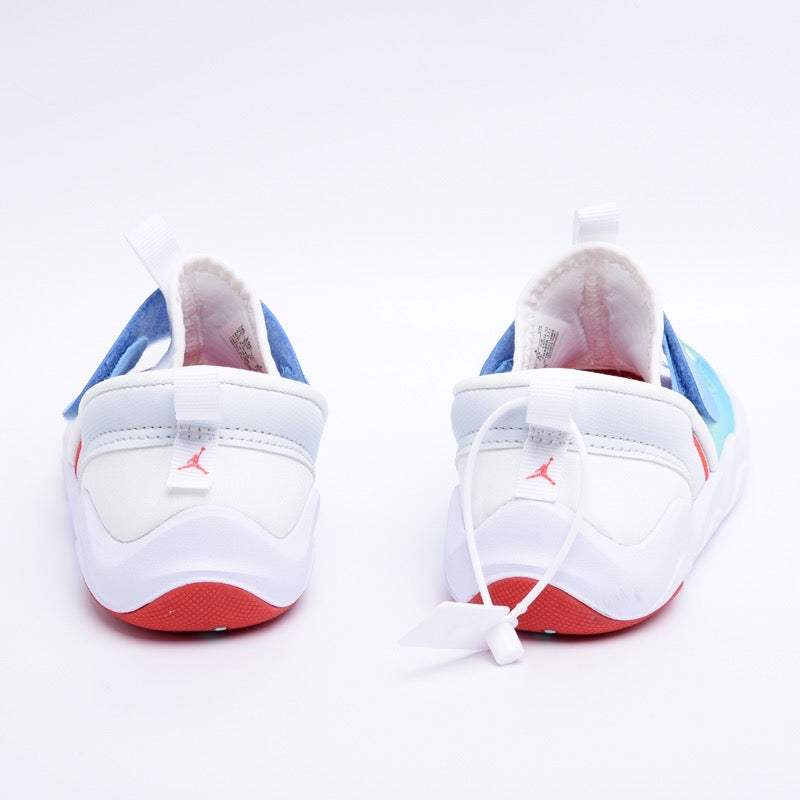 Chaussures Jordan shark blanches et bleues