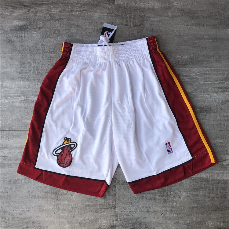 Short Miami Heat blanc-rouge foncé