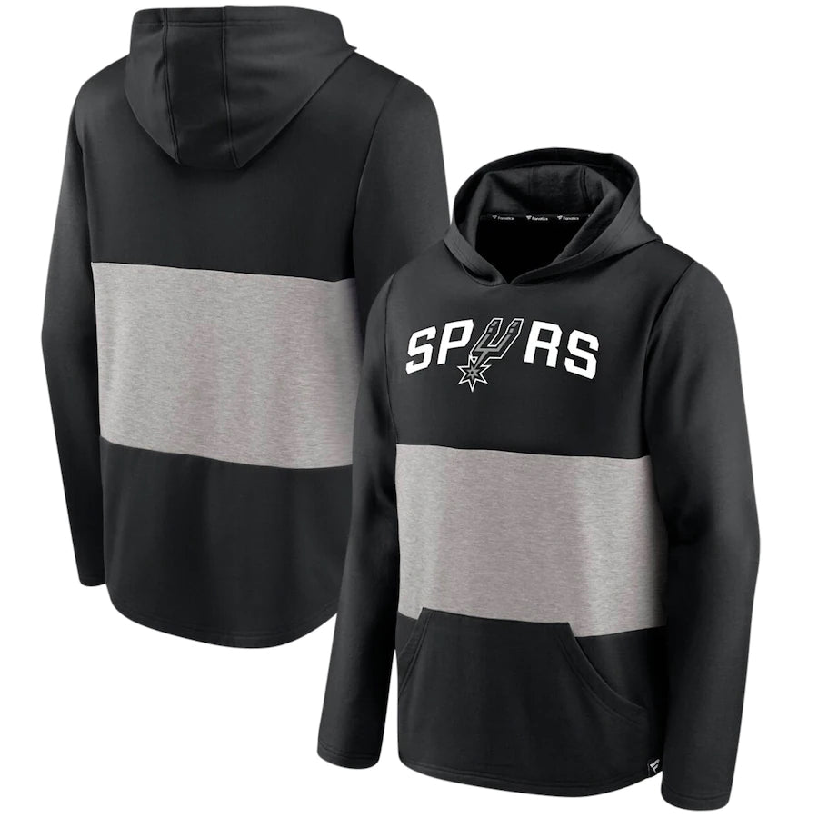 Sweat à capuche gris/noir San Antonio Spurs