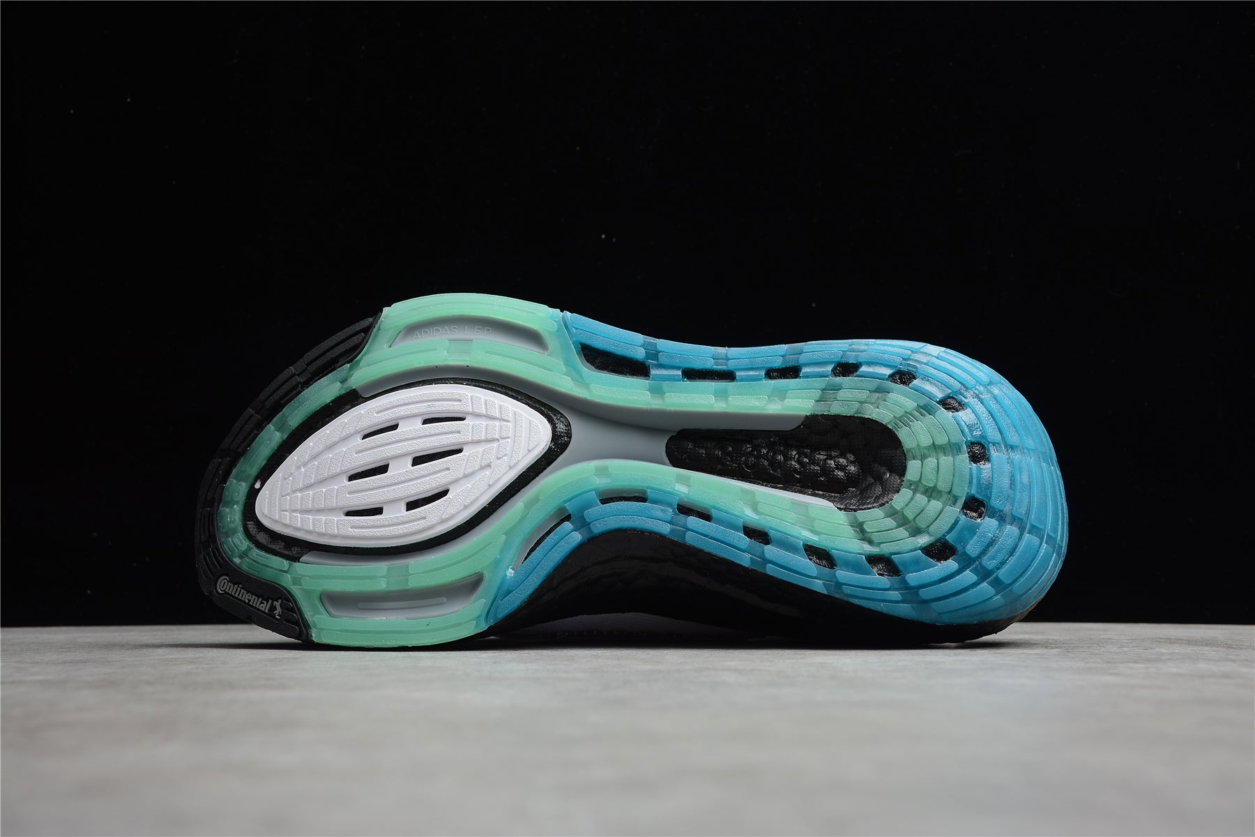 Adidas ultra boost black bottom shoes