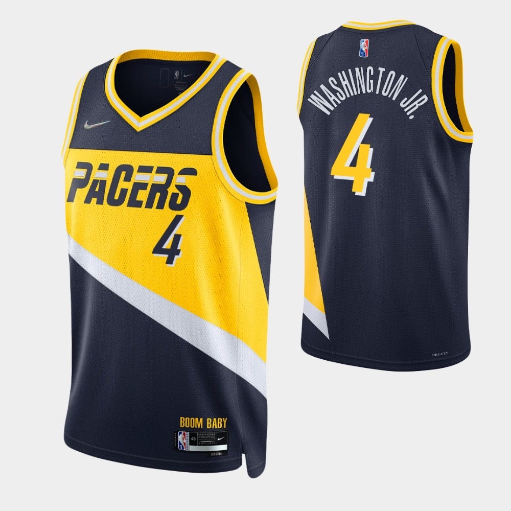 Pacers black/yellow 4 Washington jr. jersey