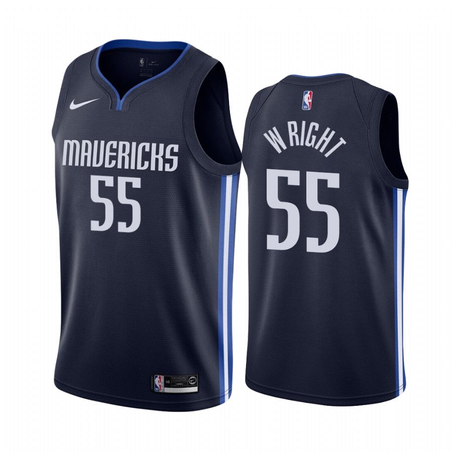 Mavericks navy blue 55 W right jersey