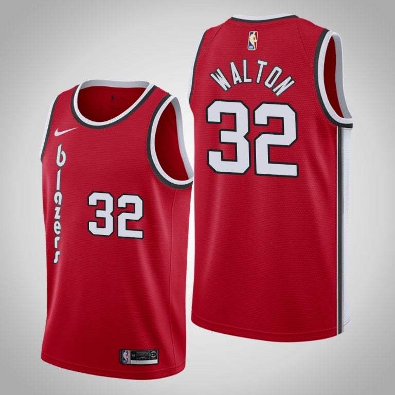 Blazers red 32 walton jersey