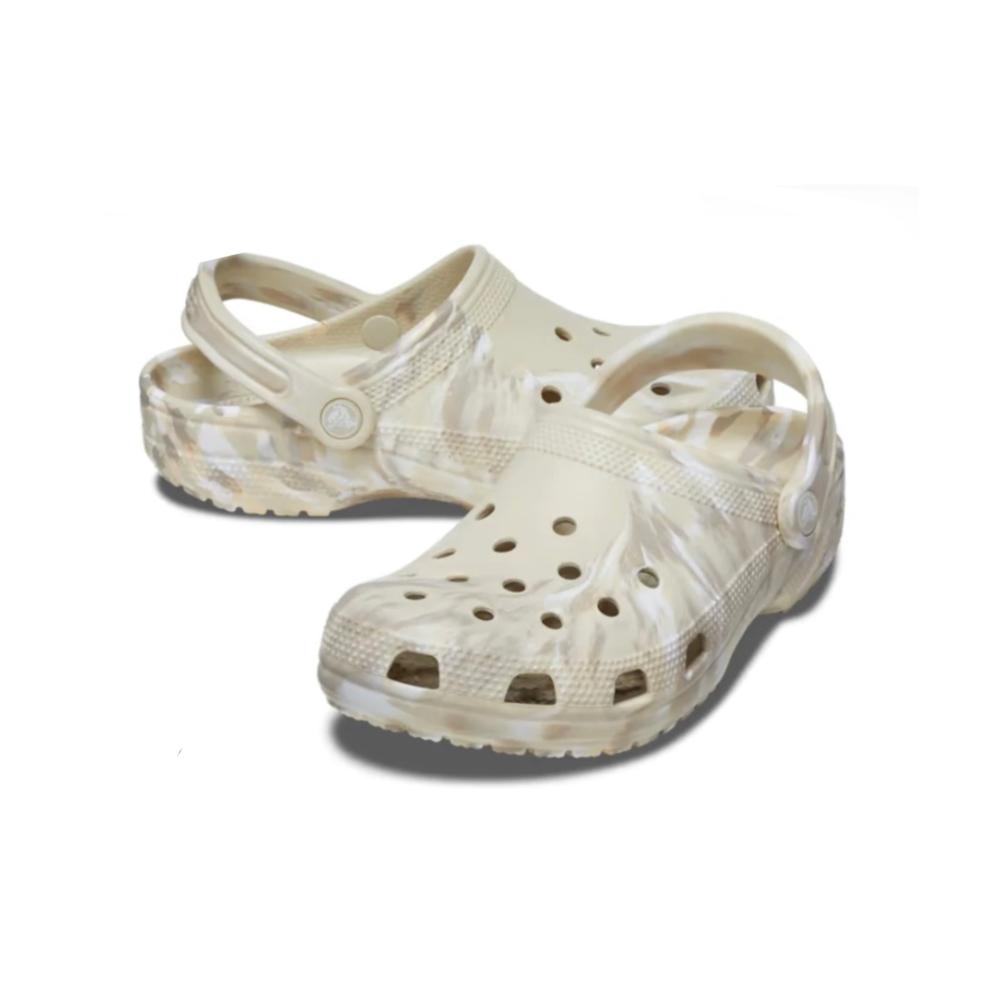 Marble beige crocs