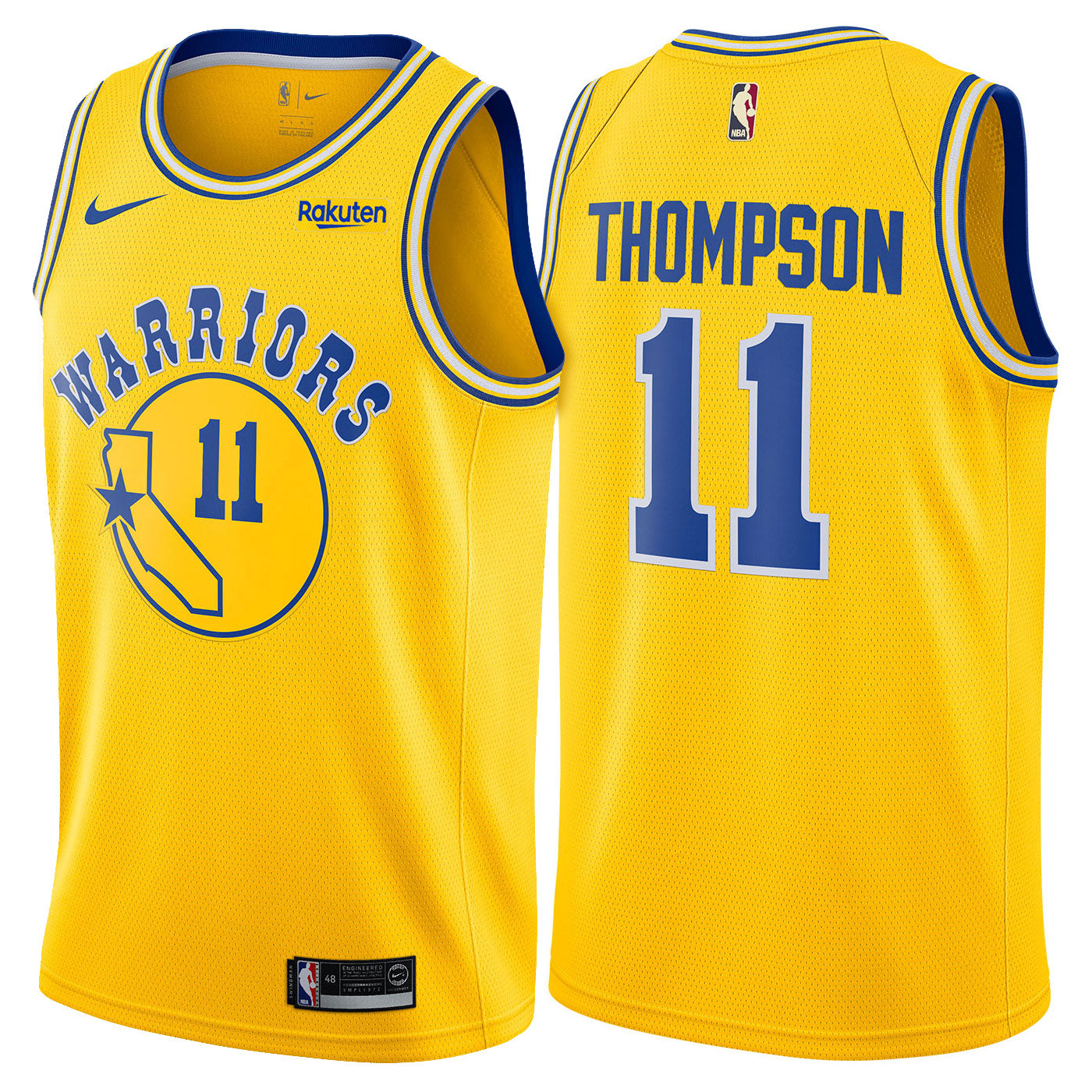 Le maillot jaune 11 Thompson des Warriors