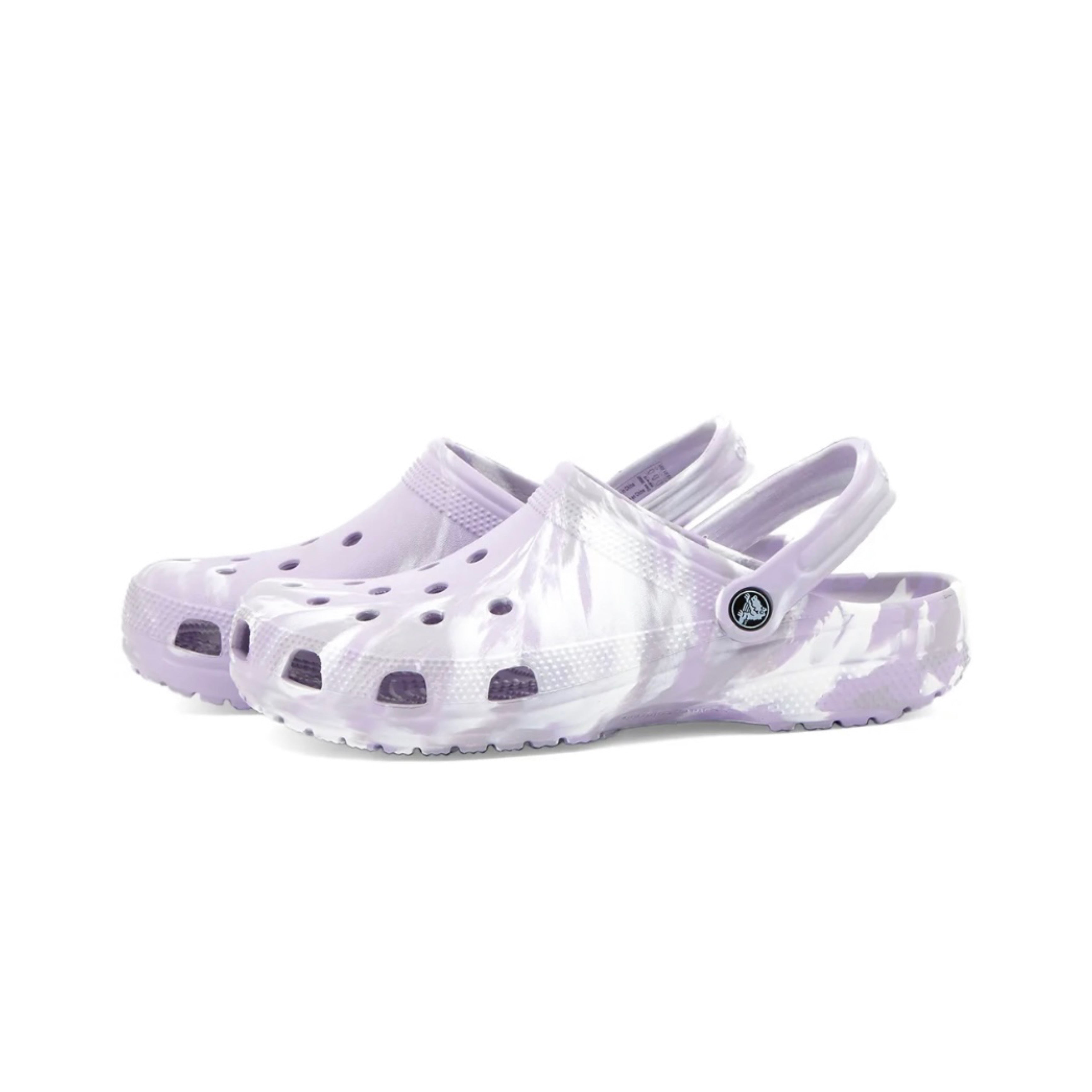 Marble purple crocs