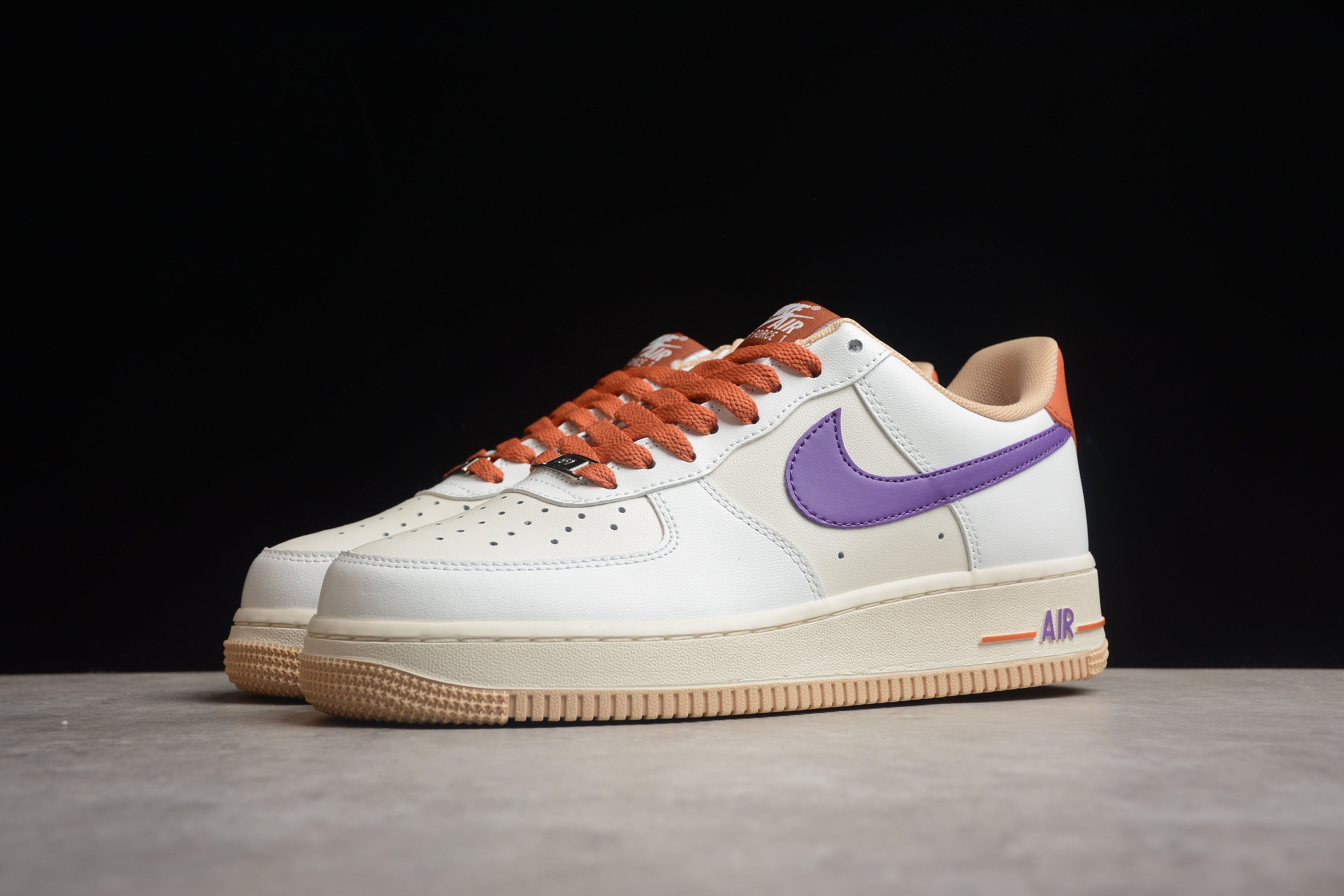 Nike airforce A1 purple and orange shoes