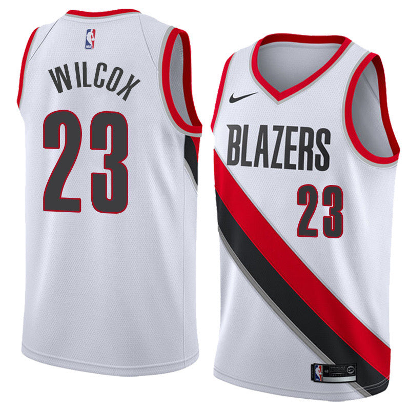 Blazers white 23 wilcox jersey