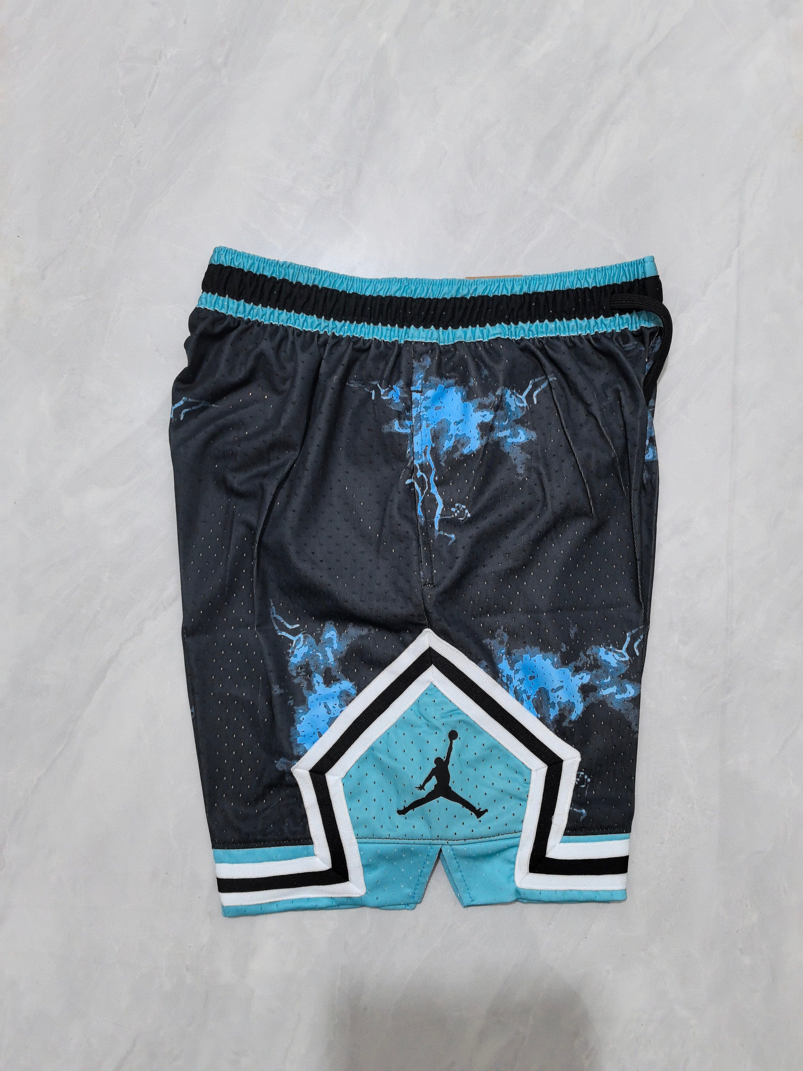 Jordan B-32 tie-dye black with Lakers basketball hoop