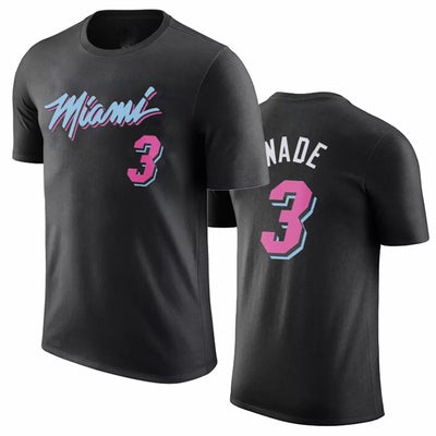 Men's Nike Shirts Nike Miami Wade Black blue #3 Tee
