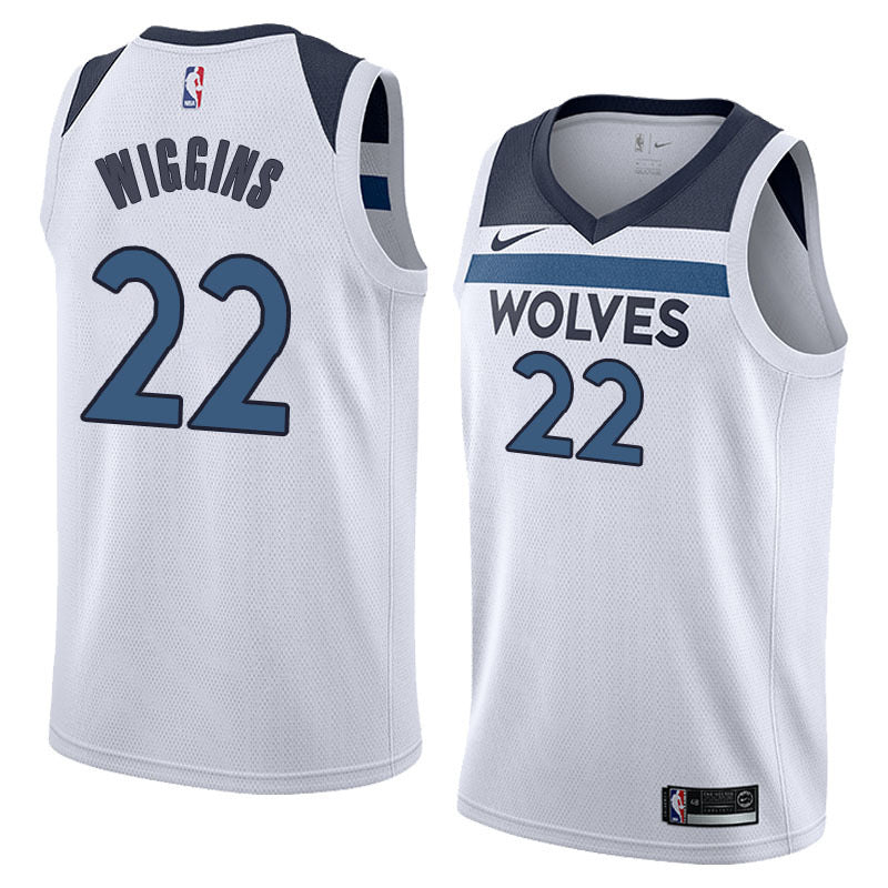 Wolves white/blue 22 wiggins jersey