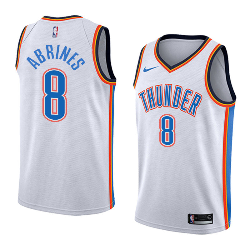 Thunder white 8 abrines jersey