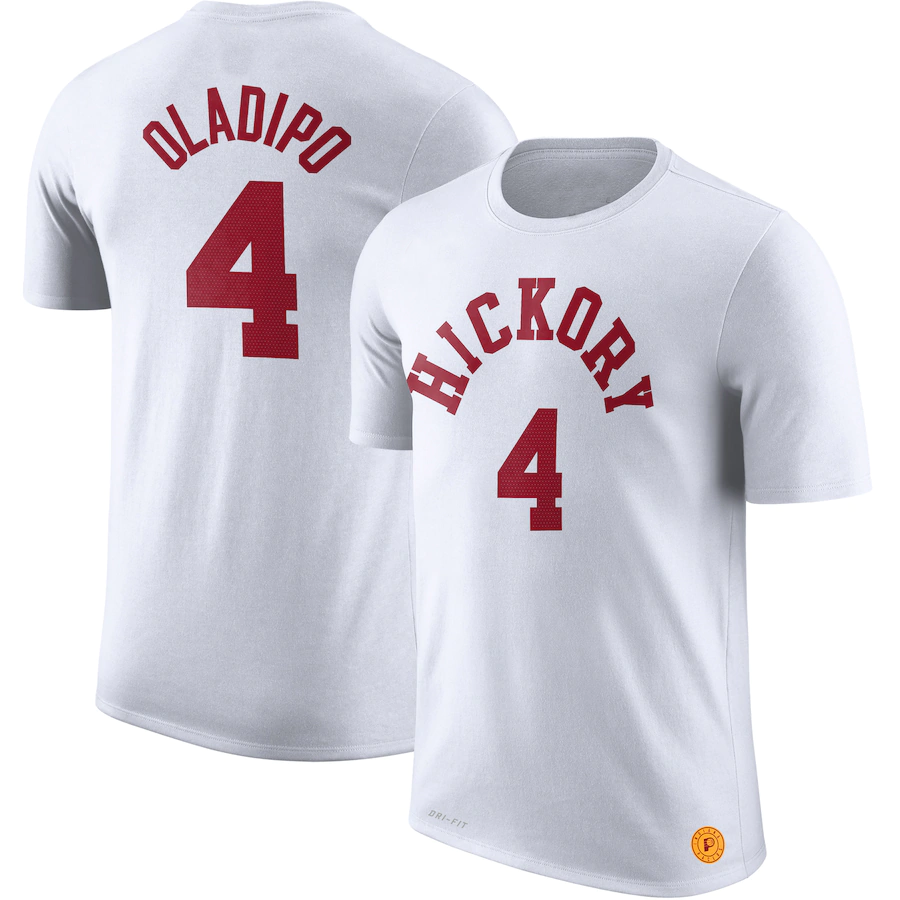 Nike T-shirt pour homme Indiana Pacers Victor Oladipo City Edition Blanc Nom et numéro 4