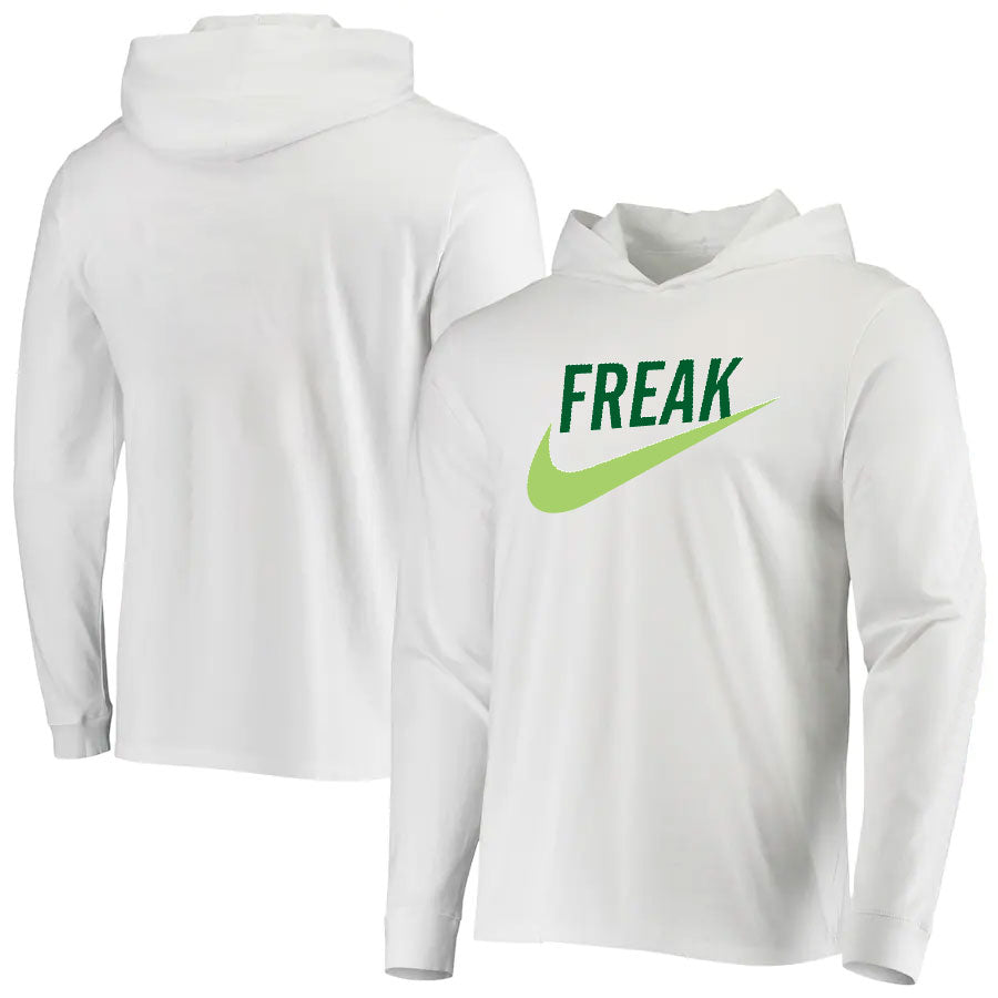 Nike 20 white/green nike freak hoodie