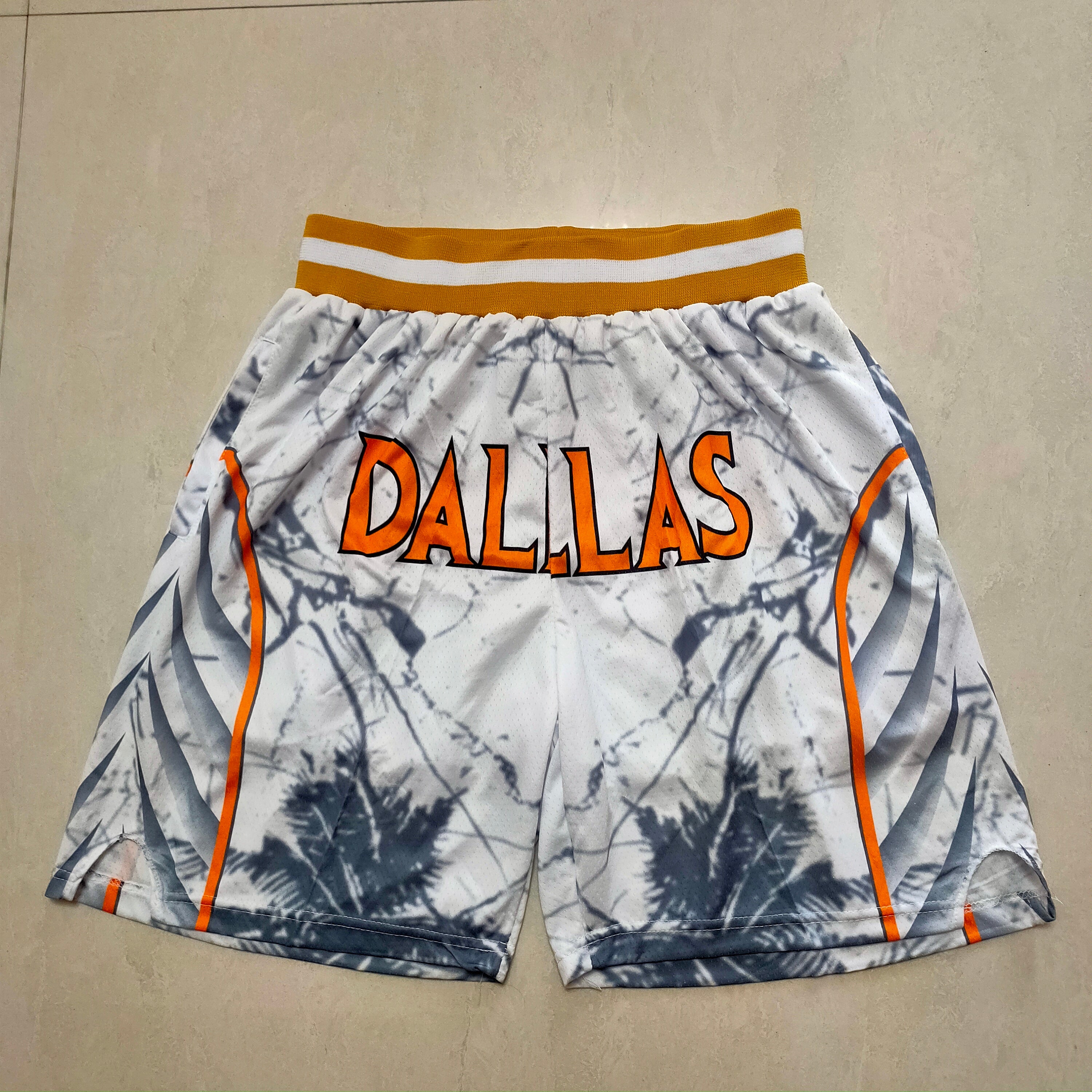 Dallas white and orange shorts