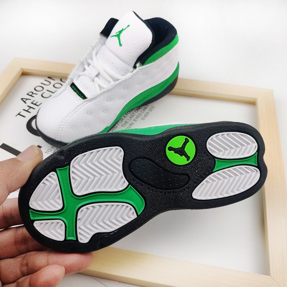 Air jordan 13 retro BP white and green shoes