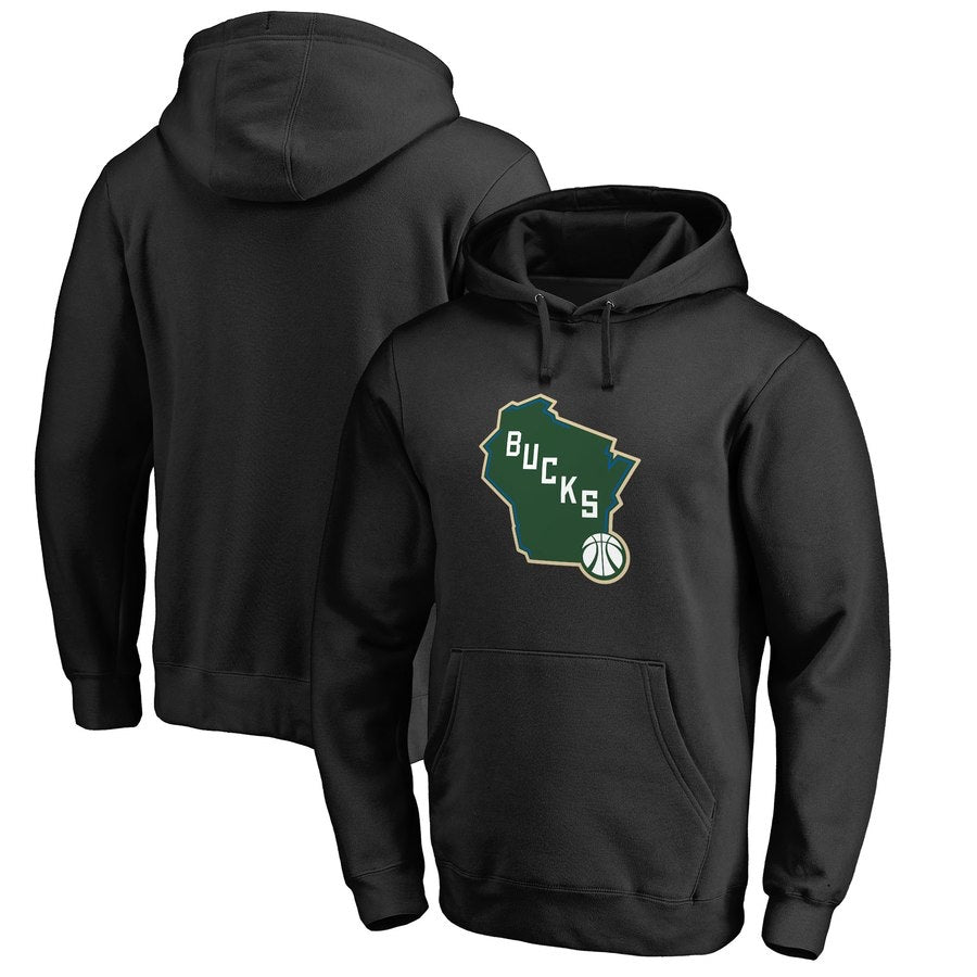 Sweat à capuche noir Milwaukee Bucks