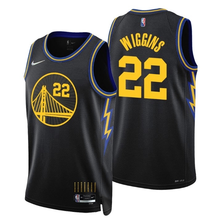 State warriors black 22 wiggins jersey