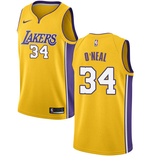 Lakers yellow/purple 34 o neal jersey