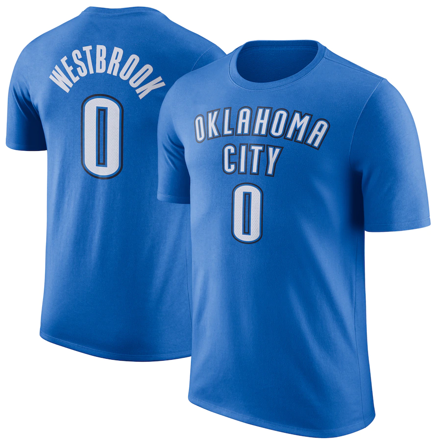 Nike Nba Oklahoma City Thunder Russell Westbrook Blue  Tee #0