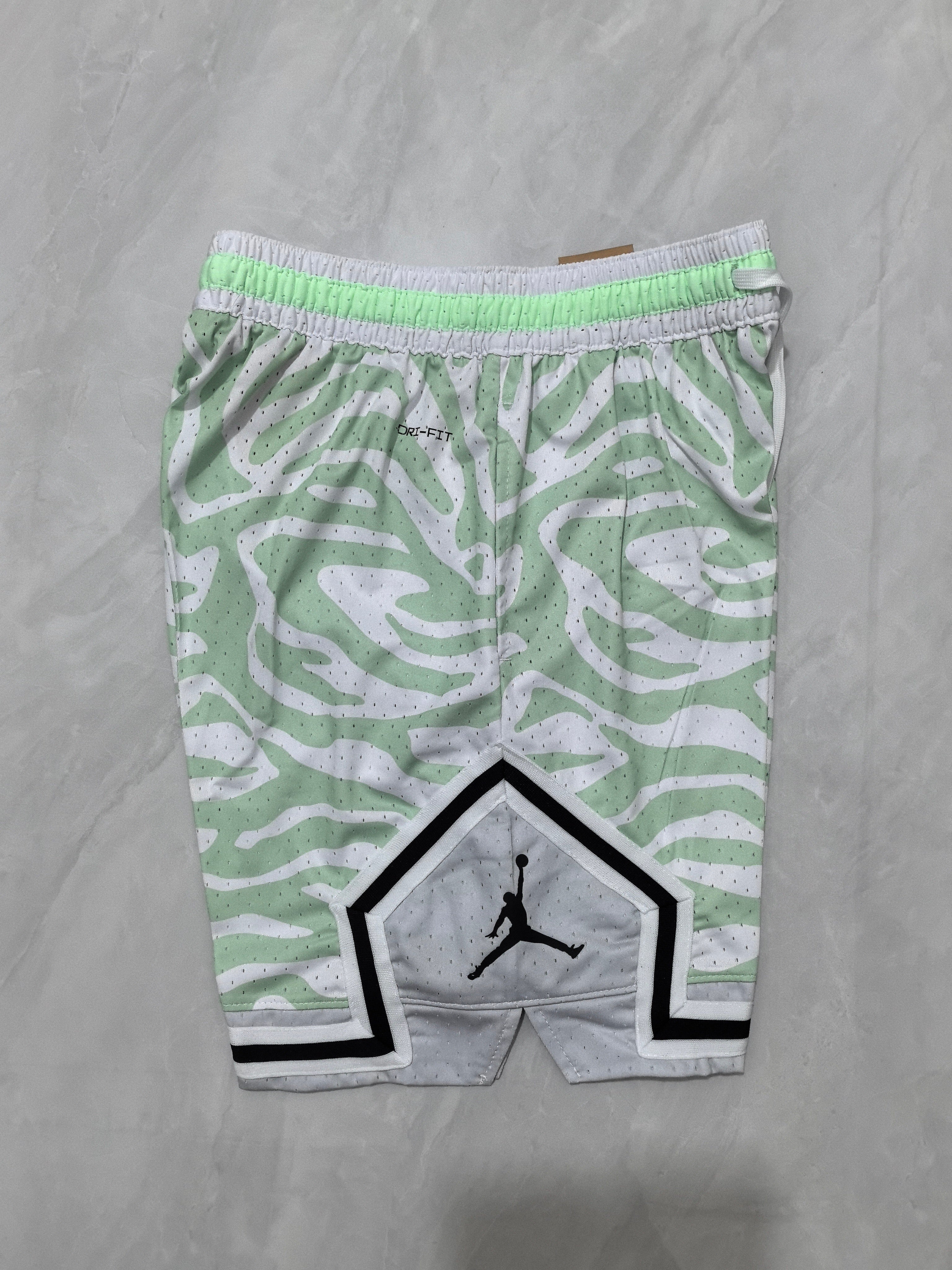 Jordan B-16 Tiger Stripe Green Basketball Shorts