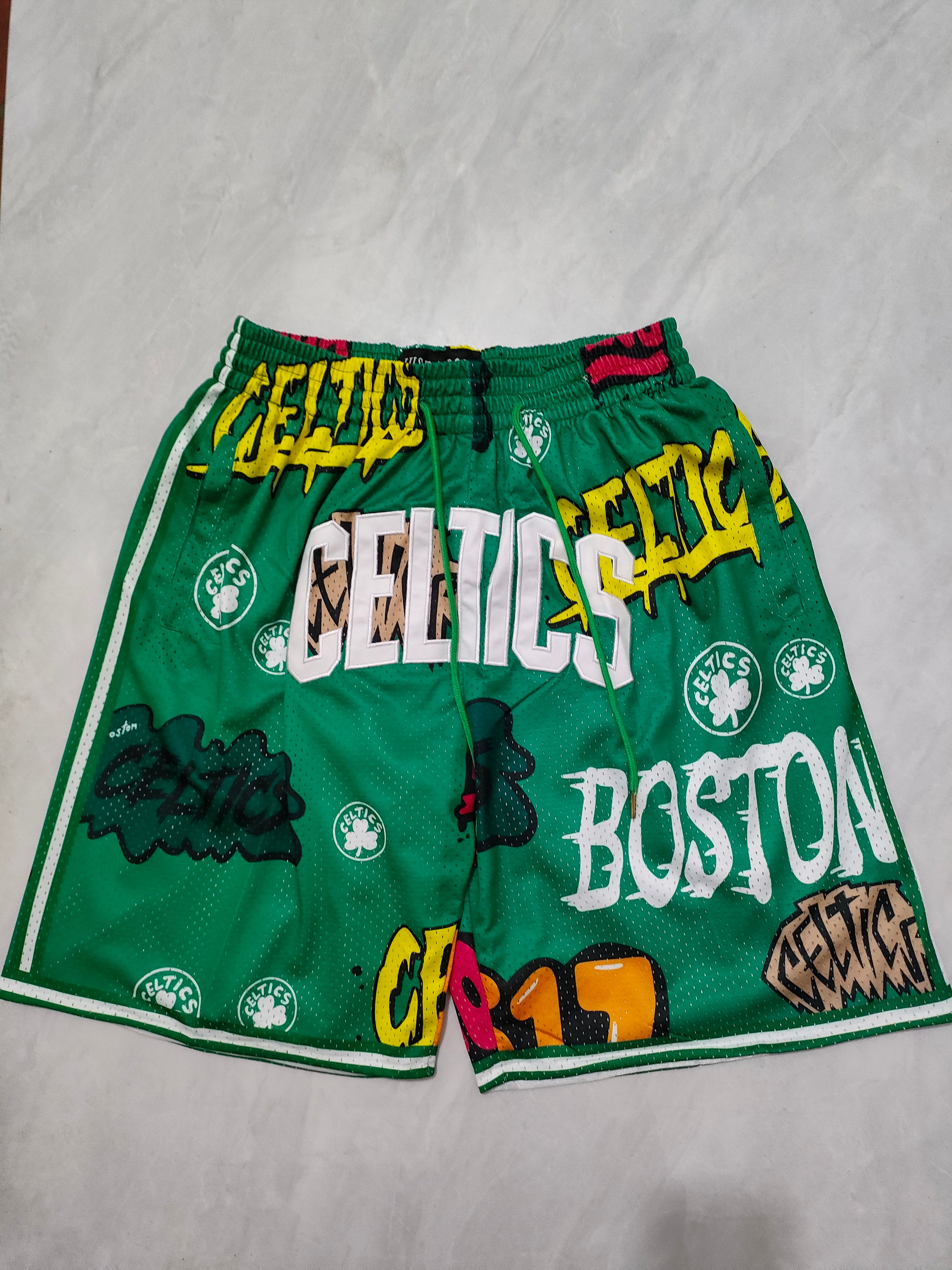 Celtics Green Graffiti Pocket Shorts