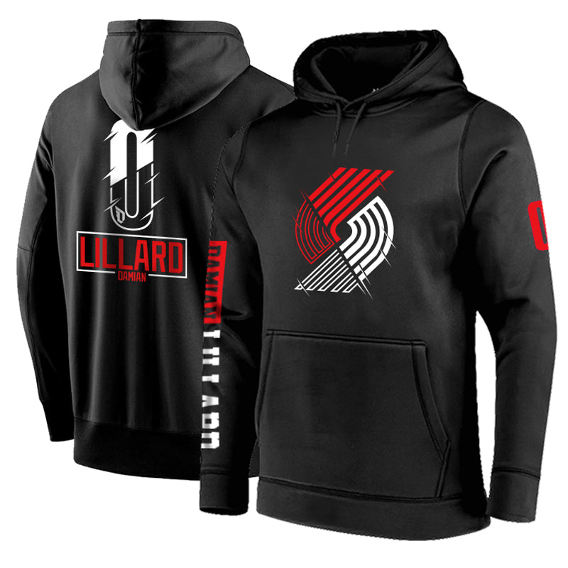 Sweat à capuche noir 0 lilard Portland Trail Blazers