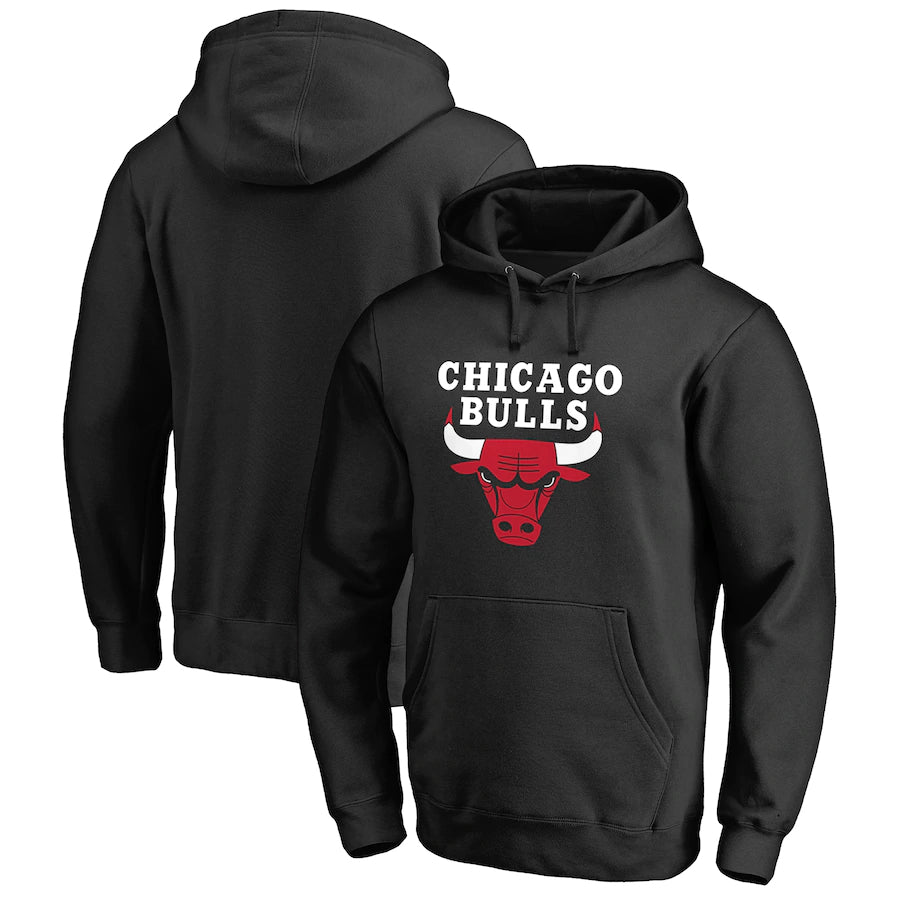 Sweat à capuche uni noir des Chicago Bulls