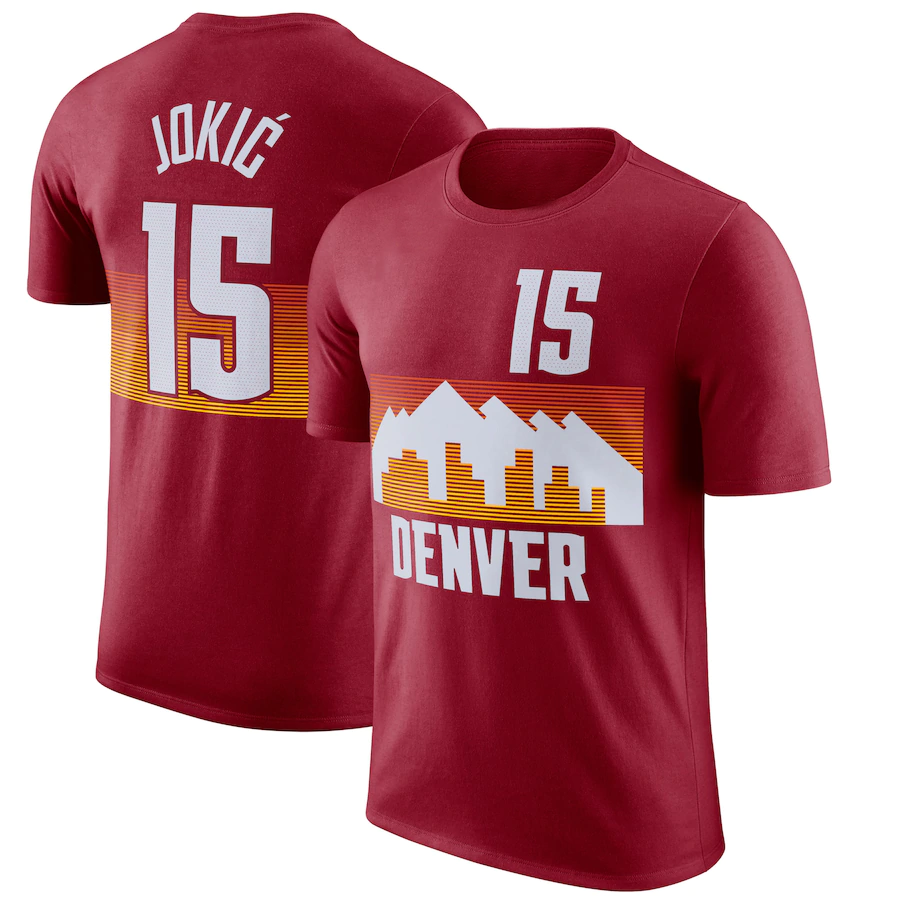 Nike T-shirt Denver Nuggets Men's City Edition Swingman Jersey - Nikola Jokic - Red