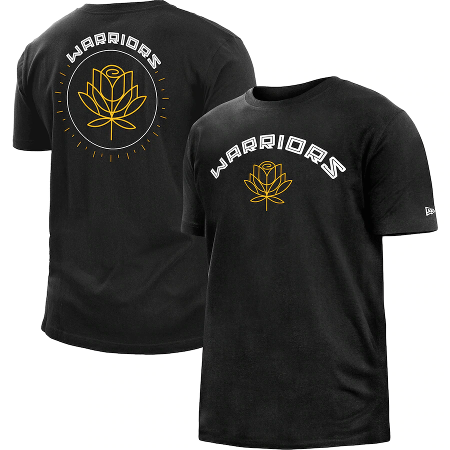 New Era Black Golden State Warriors 2022/23 City Edition Brushed  T-Shirt