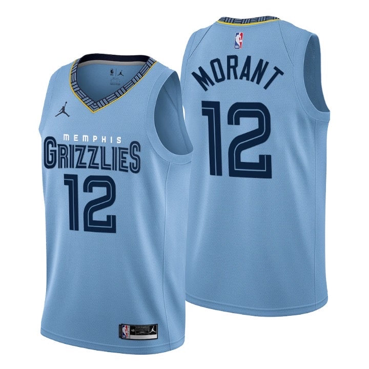 Maillot Grizzilies bleu 12 morant