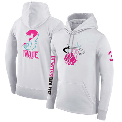 Miami heat white 3 wade hoodie