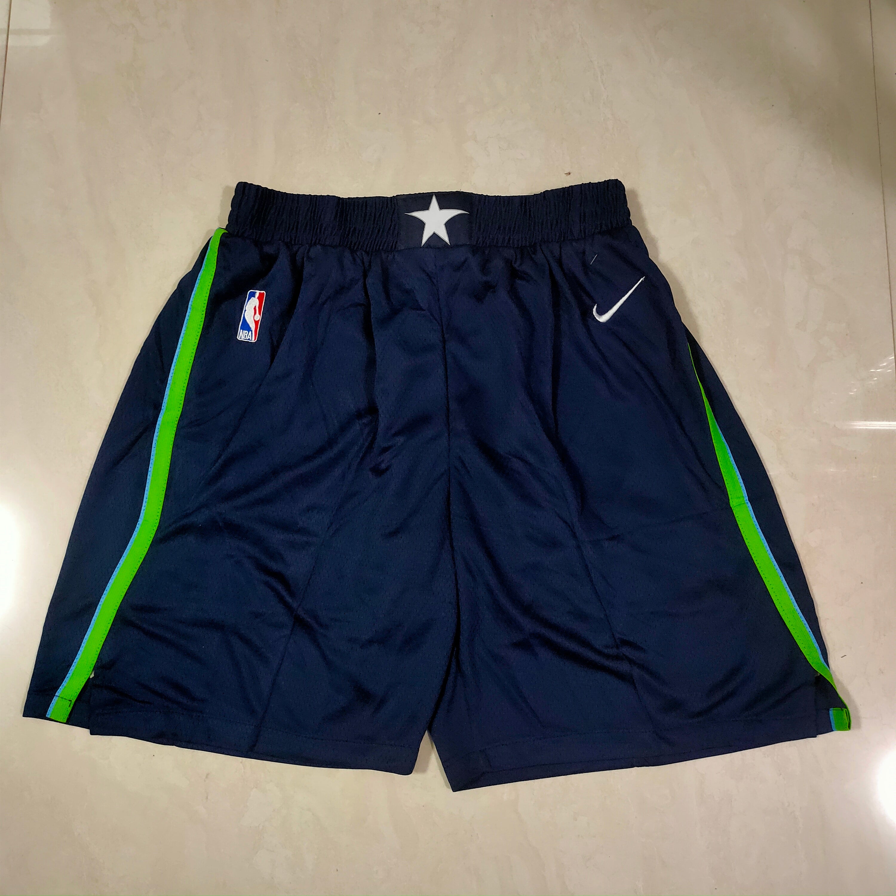 Dallas navy blue /neon green shorts