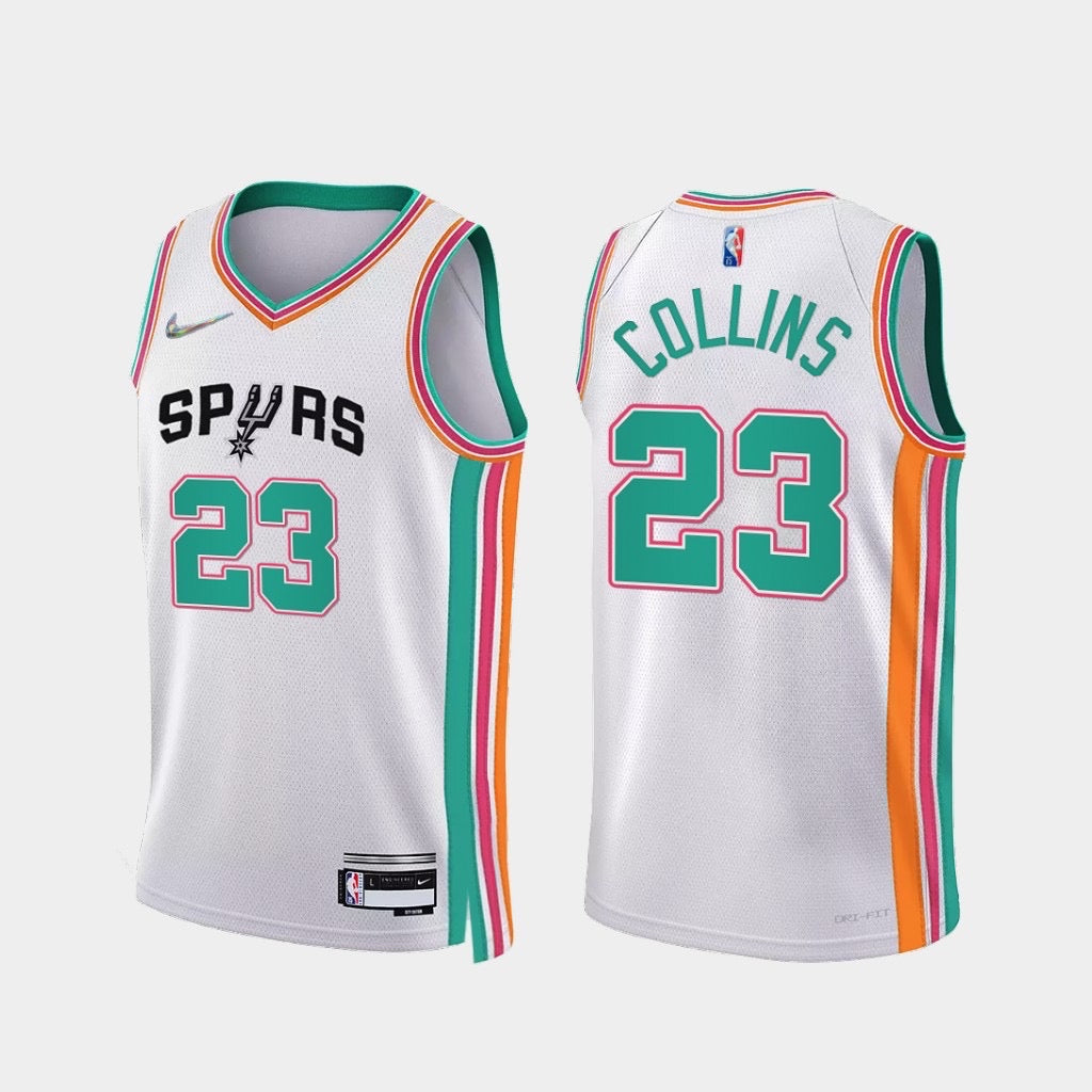 Maillot Spurs 23 Collins blanc/vert