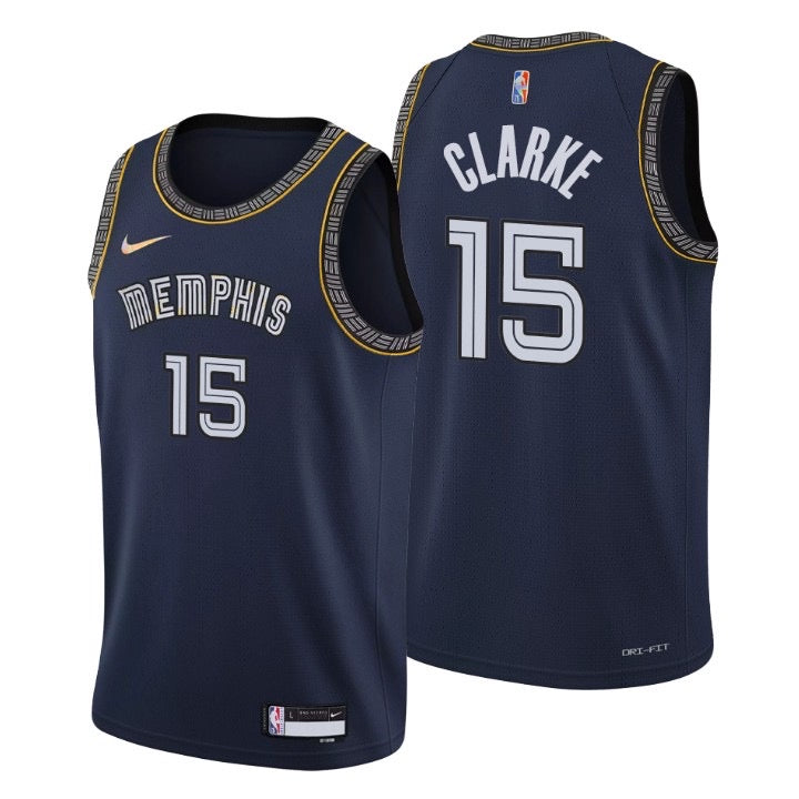 Maillot Memphis 15 Clarke bleu foncé