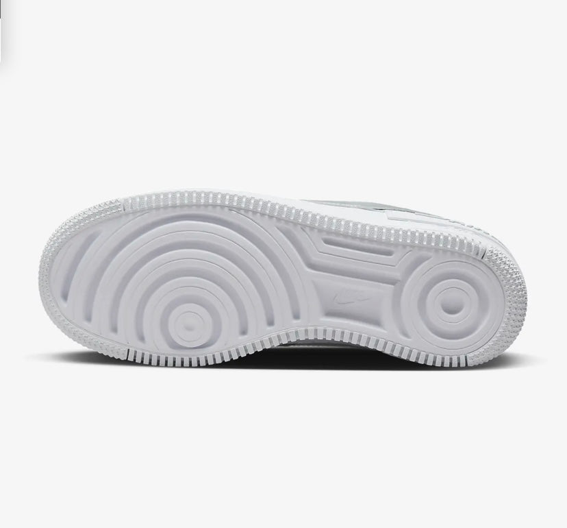 Nike airforce A1 double chaussures argent et blanc