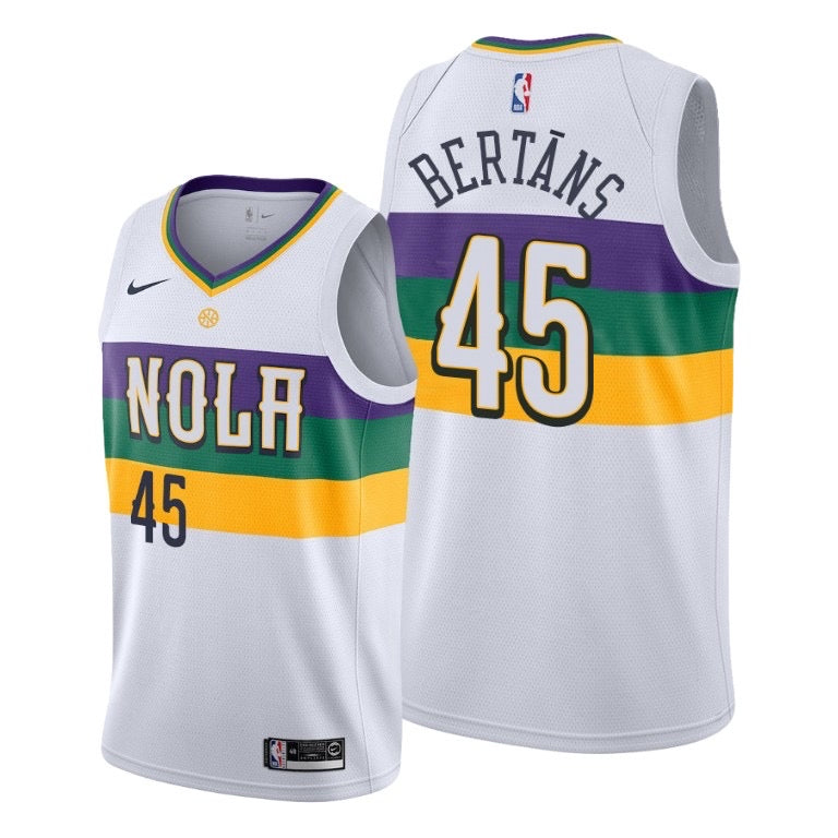 Nola white 45 bertans jersey