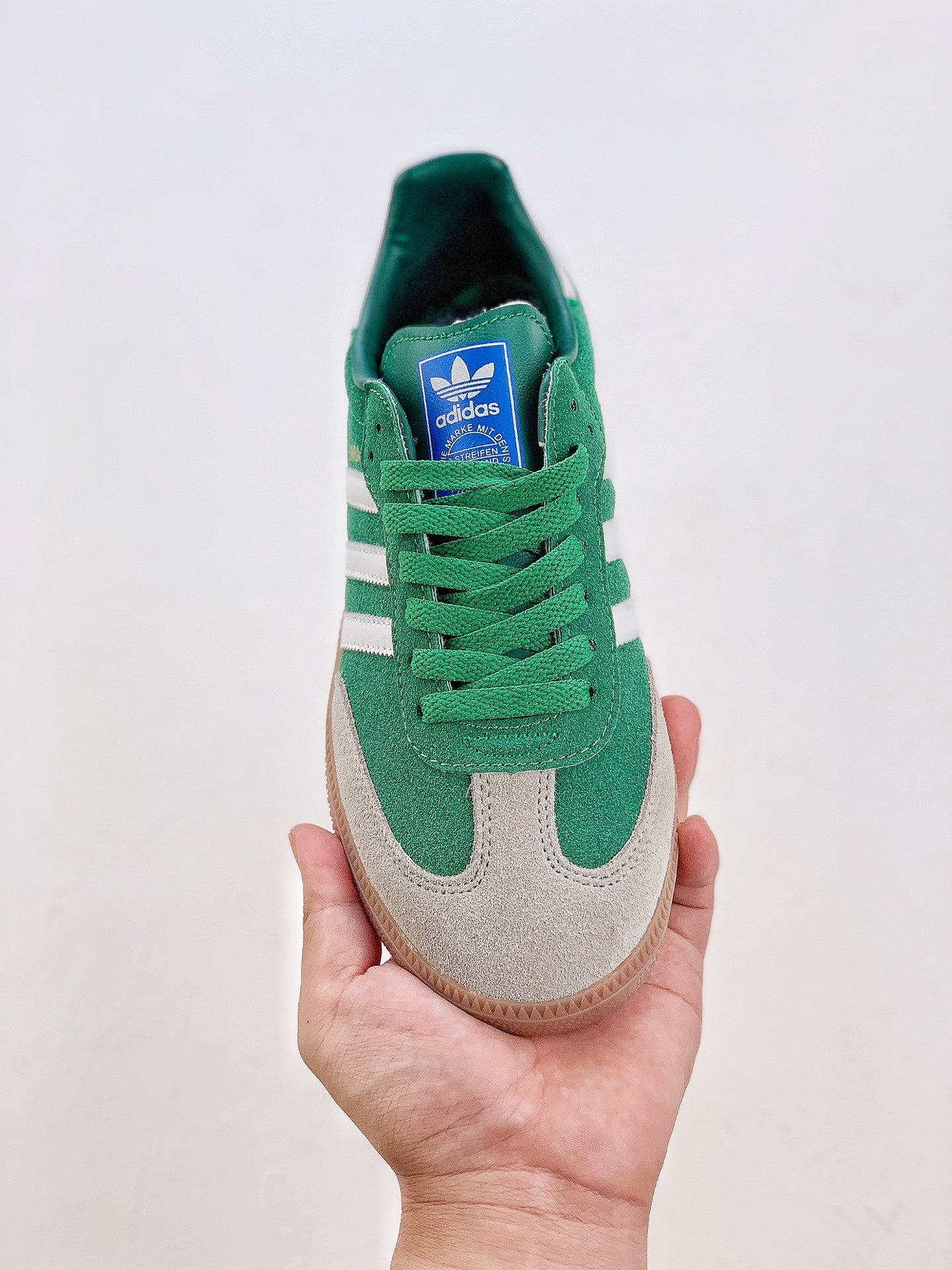 Adidas samba green beige shoes