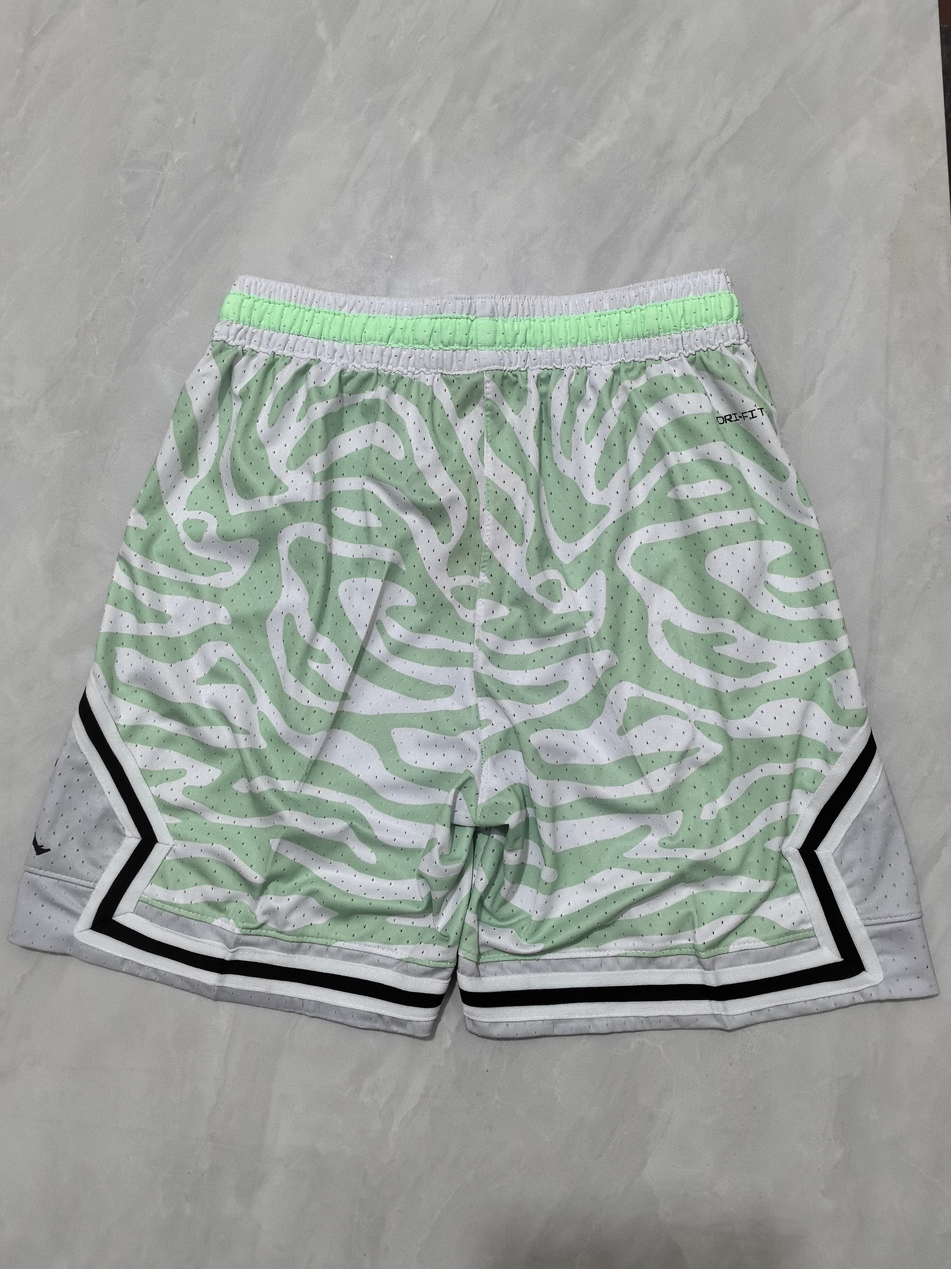 Jordan B-16 Tiger Stripe Green Basketball Shorts