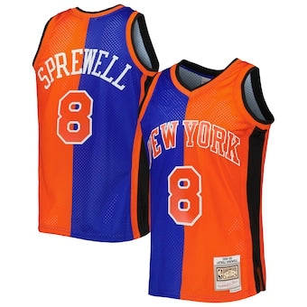 Retro New York knicks blue/orange jersey