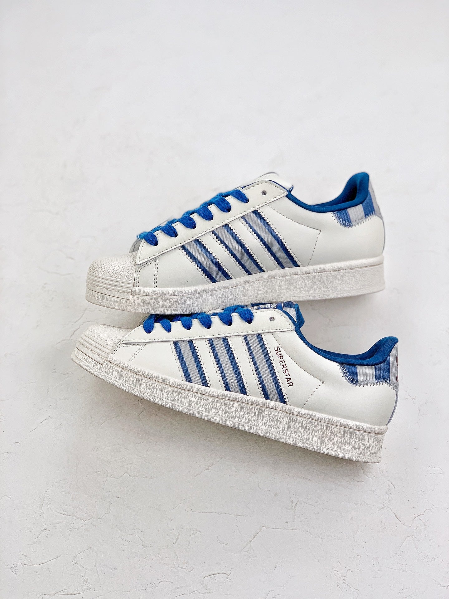 Adidas superstar white blue