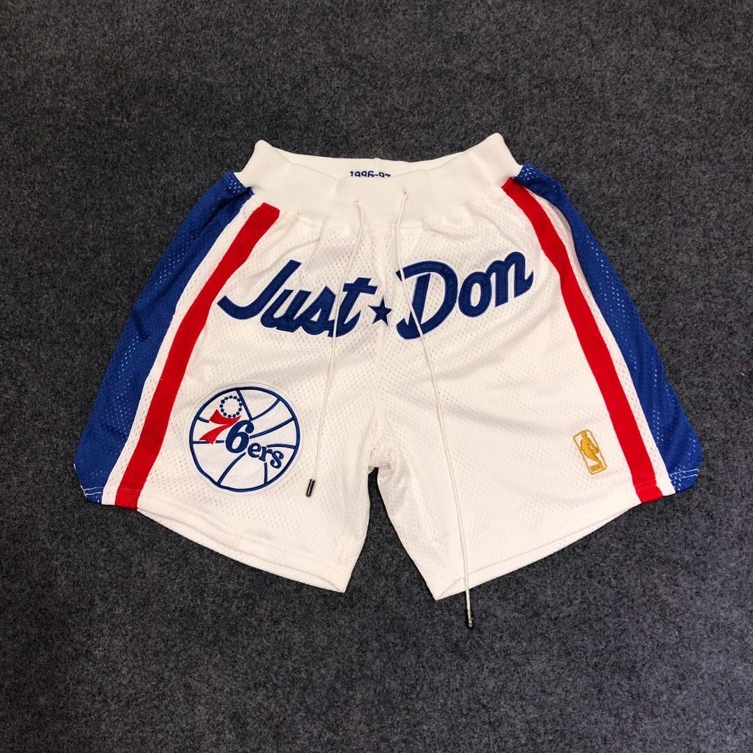Sixers white just don shorts