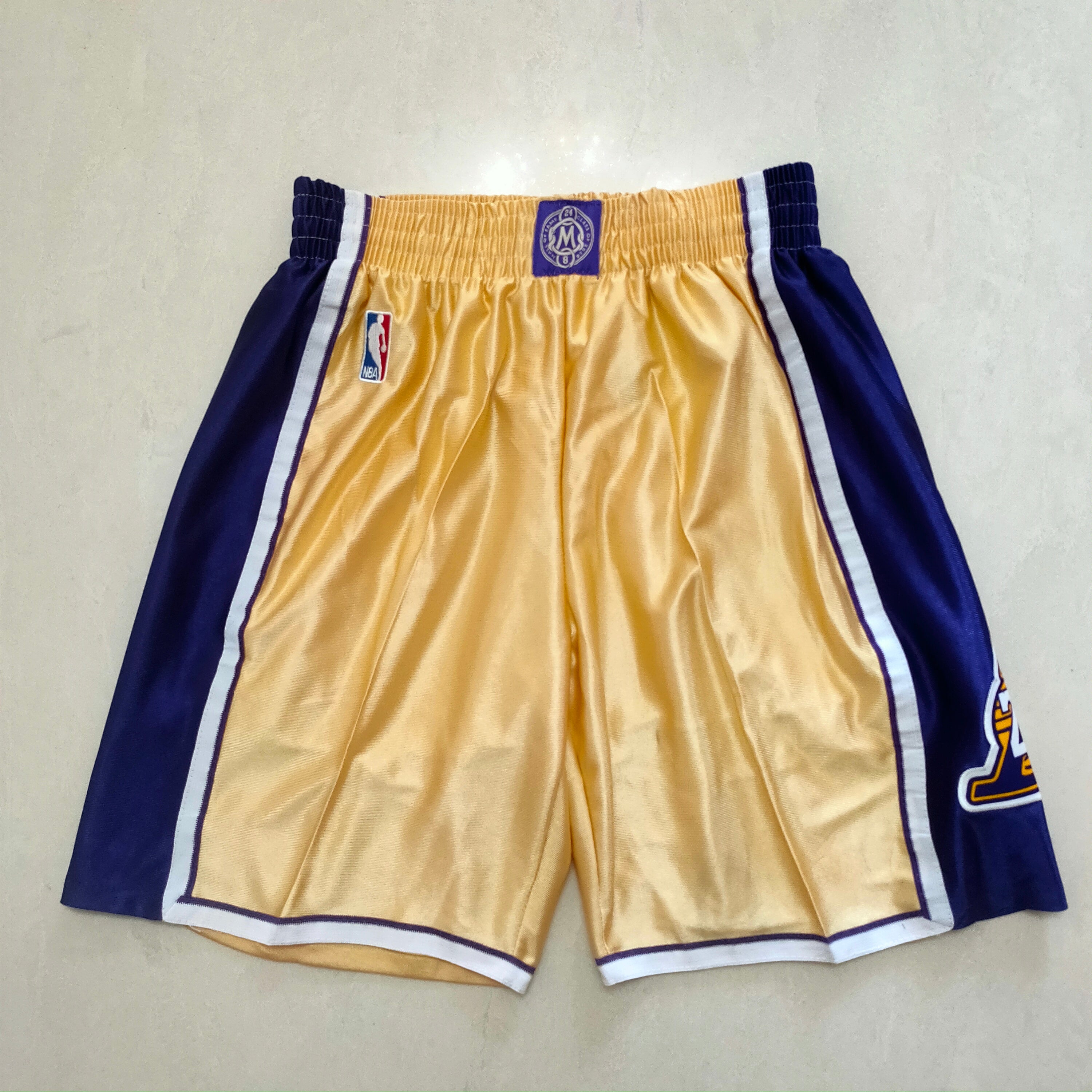 Lakers silky yellow/navy blue shorts