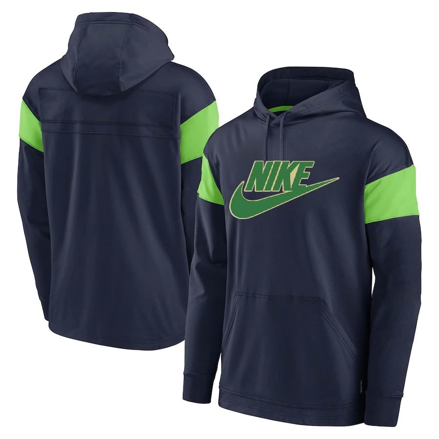 Nike dark blue x neon green hoodie