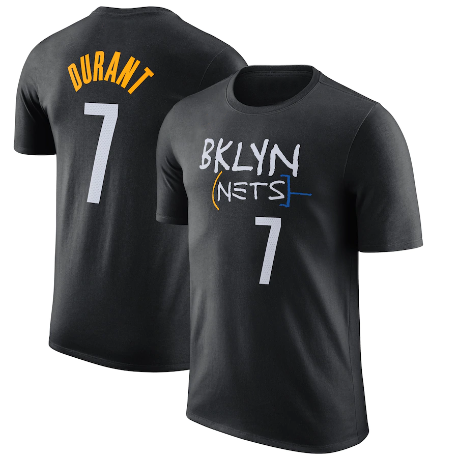Brooklyn Nets  Nets Nike 2020/21 City Edition Name & Number T-Shirt # 7 - Black