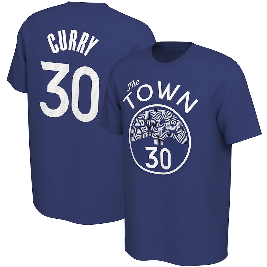 Stephen Curry Nave Golden State Warriors 2019 20 City Edition Name & Number T Shirt